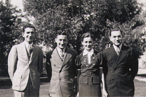 George, James,<BR>Magdalene, and Maury, circa 1945